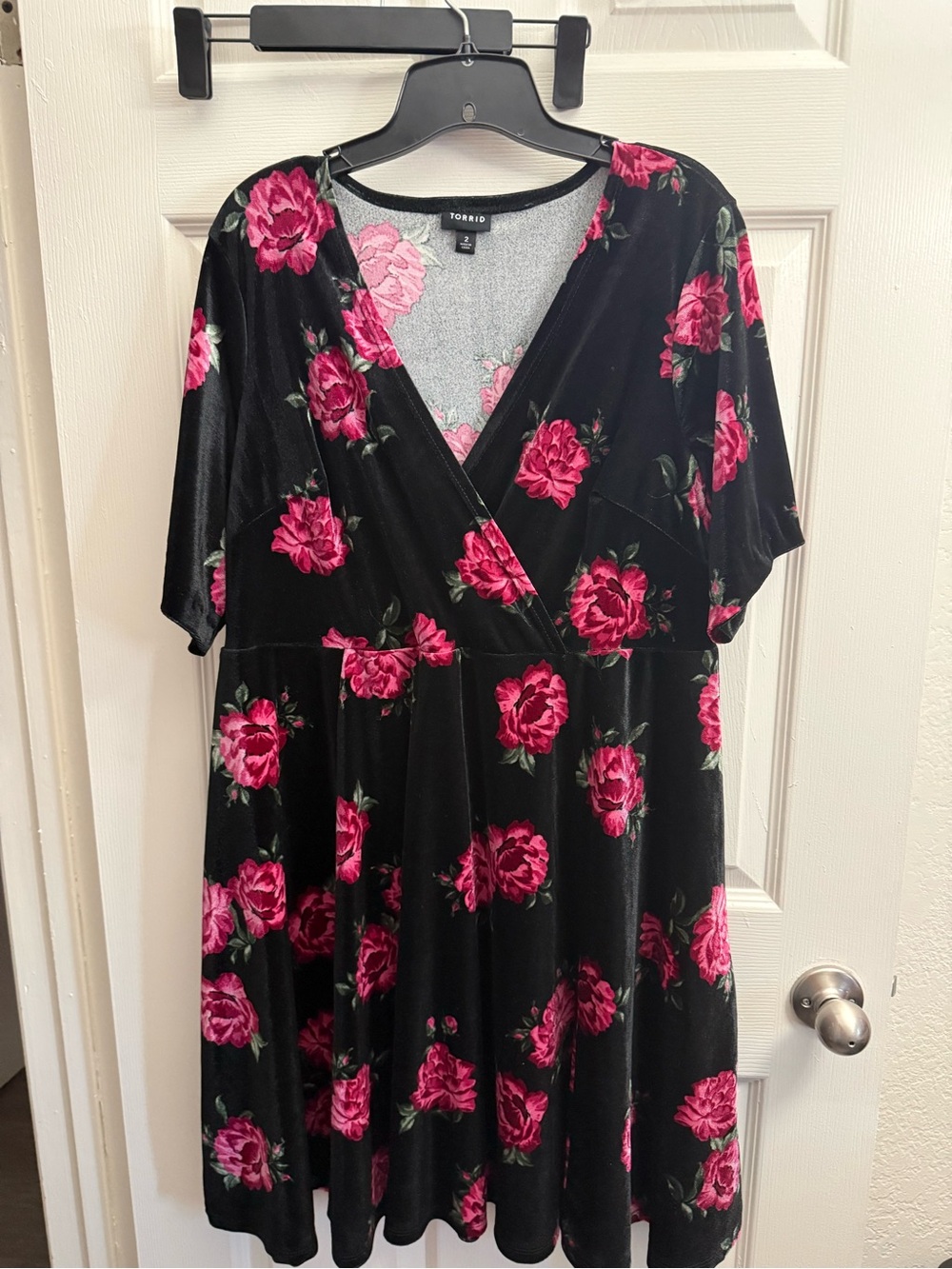 Torrid Floral Velvet Wrap Dress